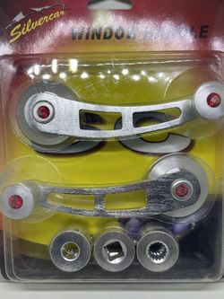 1 Pair Aluminium Car Window Crank Handle Kit Universal Billet Replacement Silver