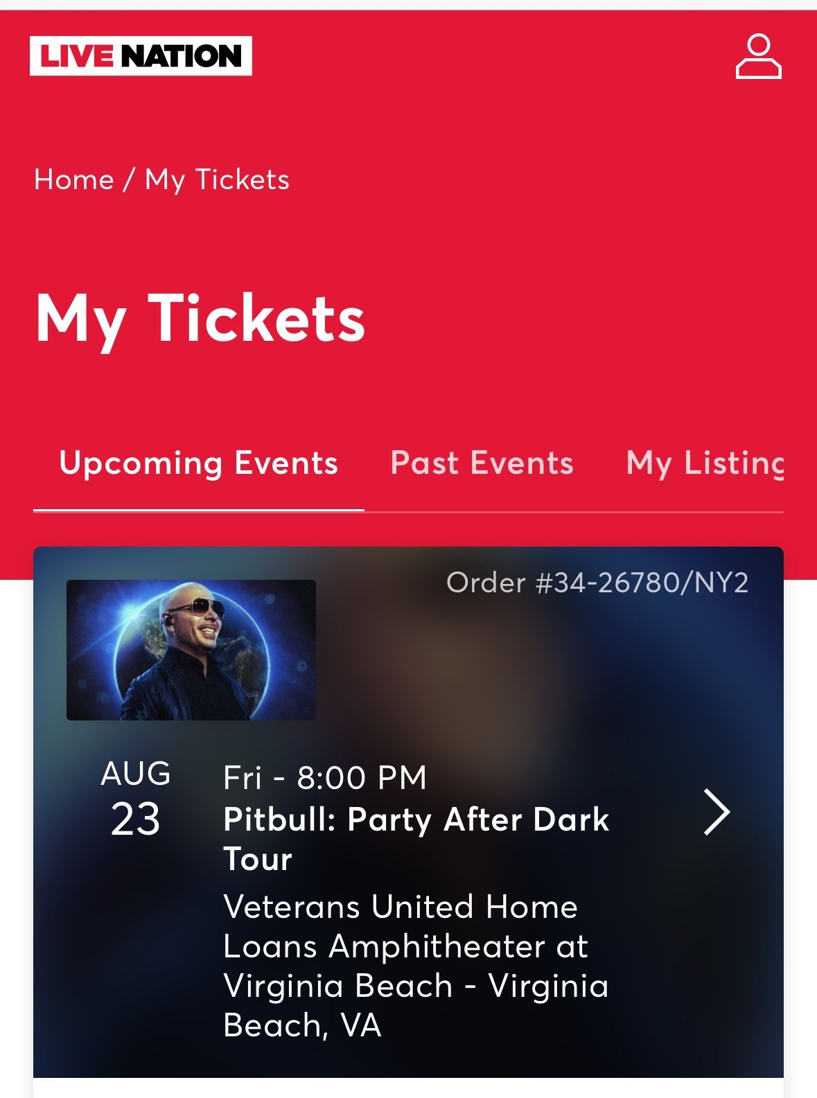 Pitbull Ticket $40