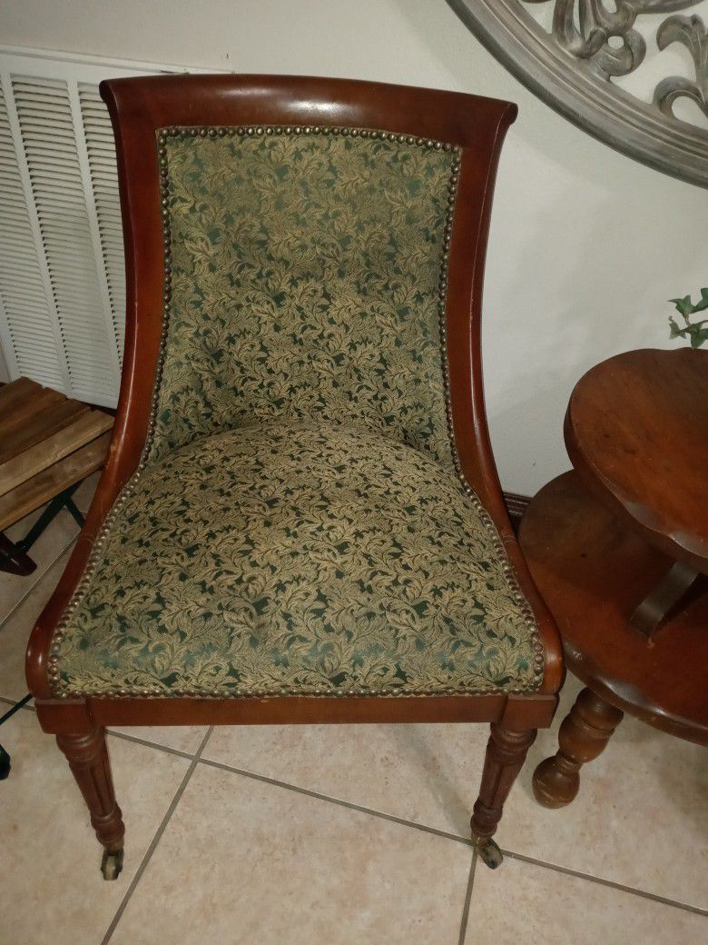 Antique Chair And Antique End Table