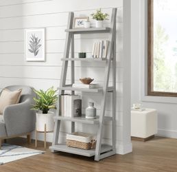 72” Ladder Bookcase Grey
