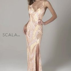 Blush Geometric Hand Beaded Scala Dress