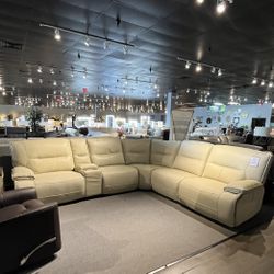 Beige 6pc Power Reclining Sectional