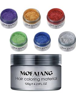 6 Colors Temporary Hair Dye Wax -6 in1 Instant Unisex Natural Mofajang Hair Color Wax Mud,Temporary Moisturizing Modelling Fashion colorful Hair Colo