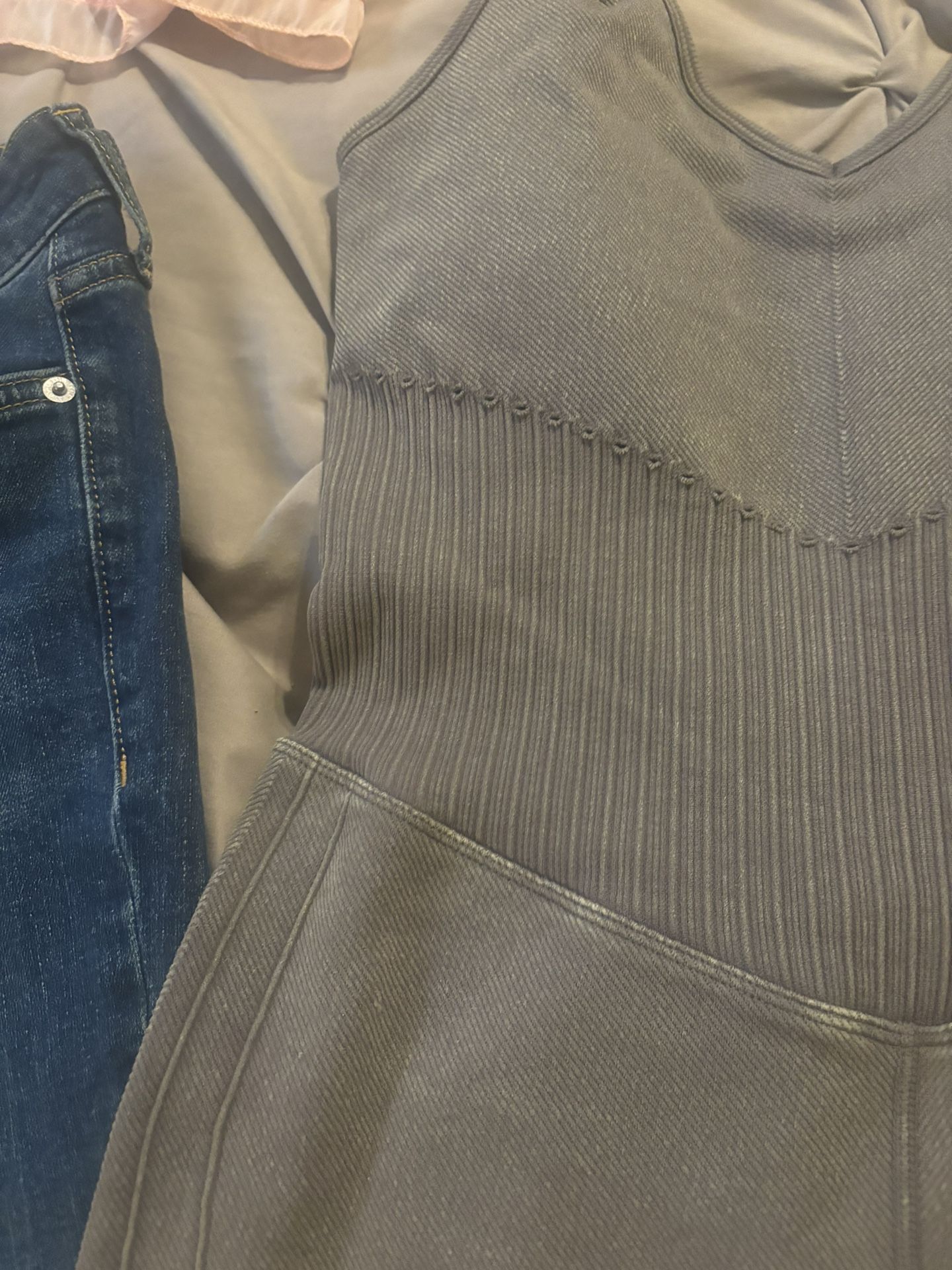 Grayish Bodysuit Tank Top Flattering Material (medium)