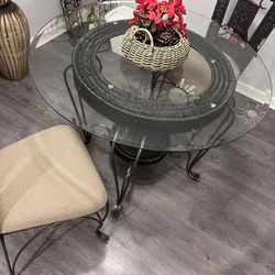 Nice Glass Table With Two Chairs $160