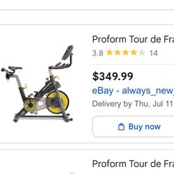 PROFORM Tour De France CBC Exercise Spin Bike With Tablet Holder Like New 