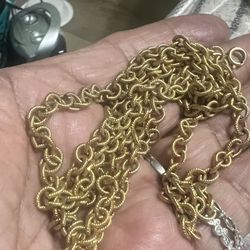 1950s 12 K Gold Filed Long Chain Necklace