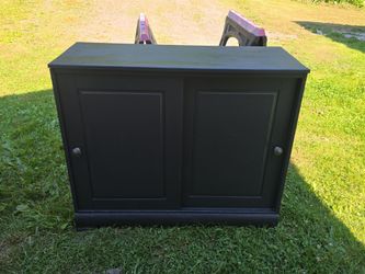 Refurbished Vintage Sliding Door Cabinet / Media Console