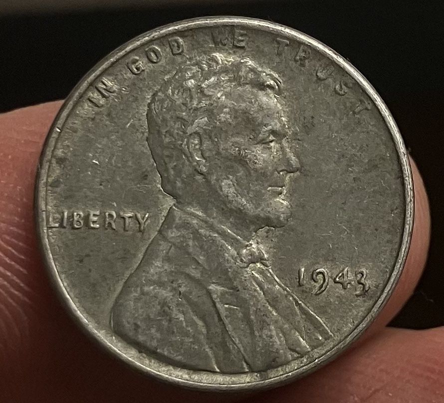1943 no Mint Mark Steel Lincoln memorial penny 