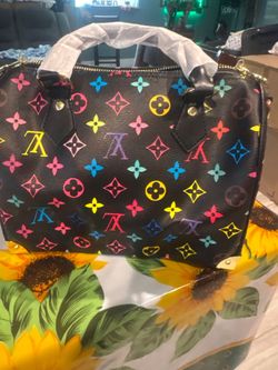 Black multicolor monogram