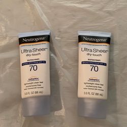 Neutrogena Face Sunscreen Lotion 70 SPF Ultra Sheer Dry Touch 2 PACK – NEW
