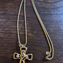 Anne Klein Gold Tone Cross Pendant