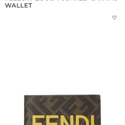 Authentic FENDI Yucca Yellow FF Roma Logo Bifold Wallet