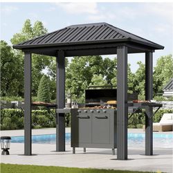 New In Box,8x5 Metal Hardtop Grill Gazebo