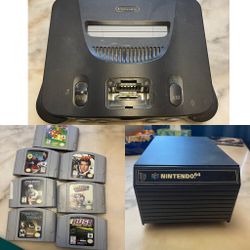 Nintendo 64 With Games And Vintage Game Drawer
