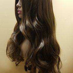 Long Brown Wavy Wig