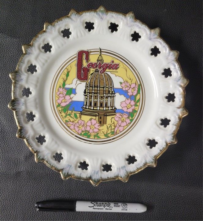 8" Collectible Plate Georgia Souvenir, Vintage 