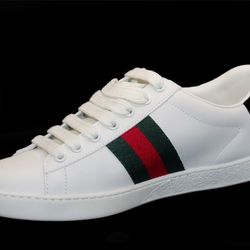 Gucci Ace “Web Stripe” Sneakers – Size 39 (US 8.5) – Authentic w/ Box