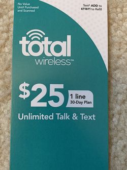 Total Wireleas $25 refill card - unused