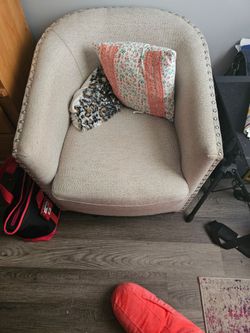 Beige Chair and footstool