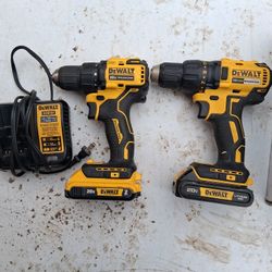 2- DeWalt Cordless Drill Driver & Charger 12V-20V  & 20v Max Battery 
