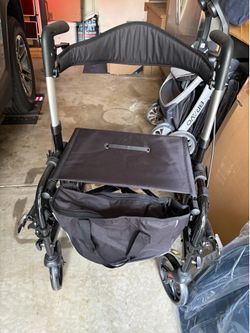 Wheelchair, black w/crutches