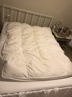 Full sized Down (real feathers) mattress topper