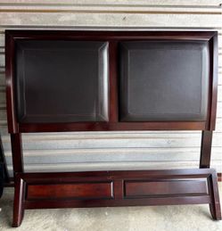 Queen Wooden Bed Frame with Padded Headboard