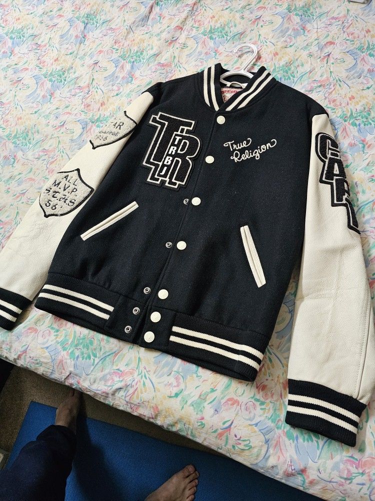 True Religion Men Varsity Jacket, Size Medium