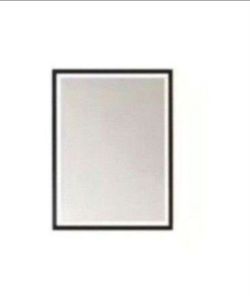 Vinnova 24-in W x 32-in H LED Lighted Black Rectangular Flat Bathroom Vanity Mirror