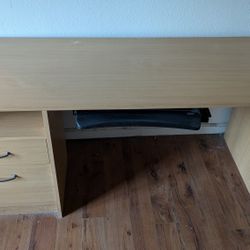 Oak Wood Computer Desk Workbench