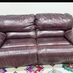 Top Grain Leather Power Recliner Sofa 1