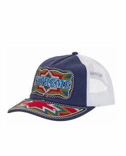 Supreme western embroidered mesh back 5 panel Navy