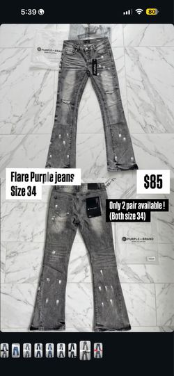 Flared purple jeans