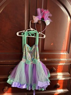 Mermaid Dress, Little Mermaid, With Headband Size 2-4