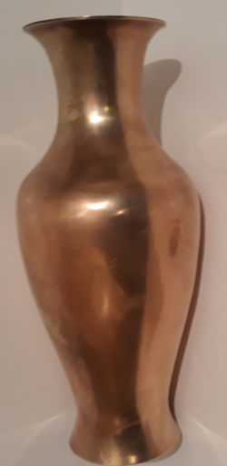 Vintage Brass Metal Vase, 12" Tall, Flowers, Heavy Duty, Weighs a little over 2 Pounds, Home Decor, Table Display, Shelf Display