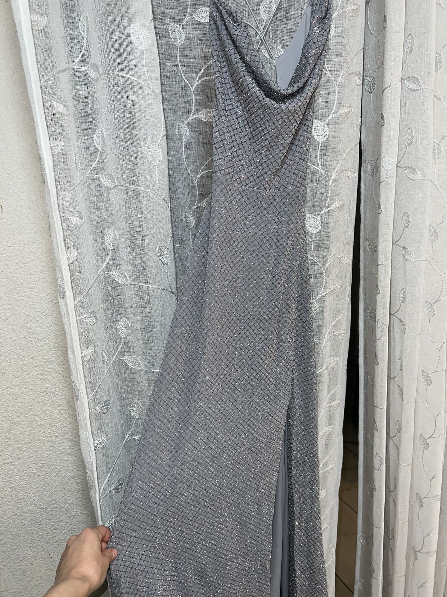 Grey Sparkly Prom Dress