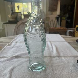 Vintage Italian Glass Fish Bottle / Wine Decanter