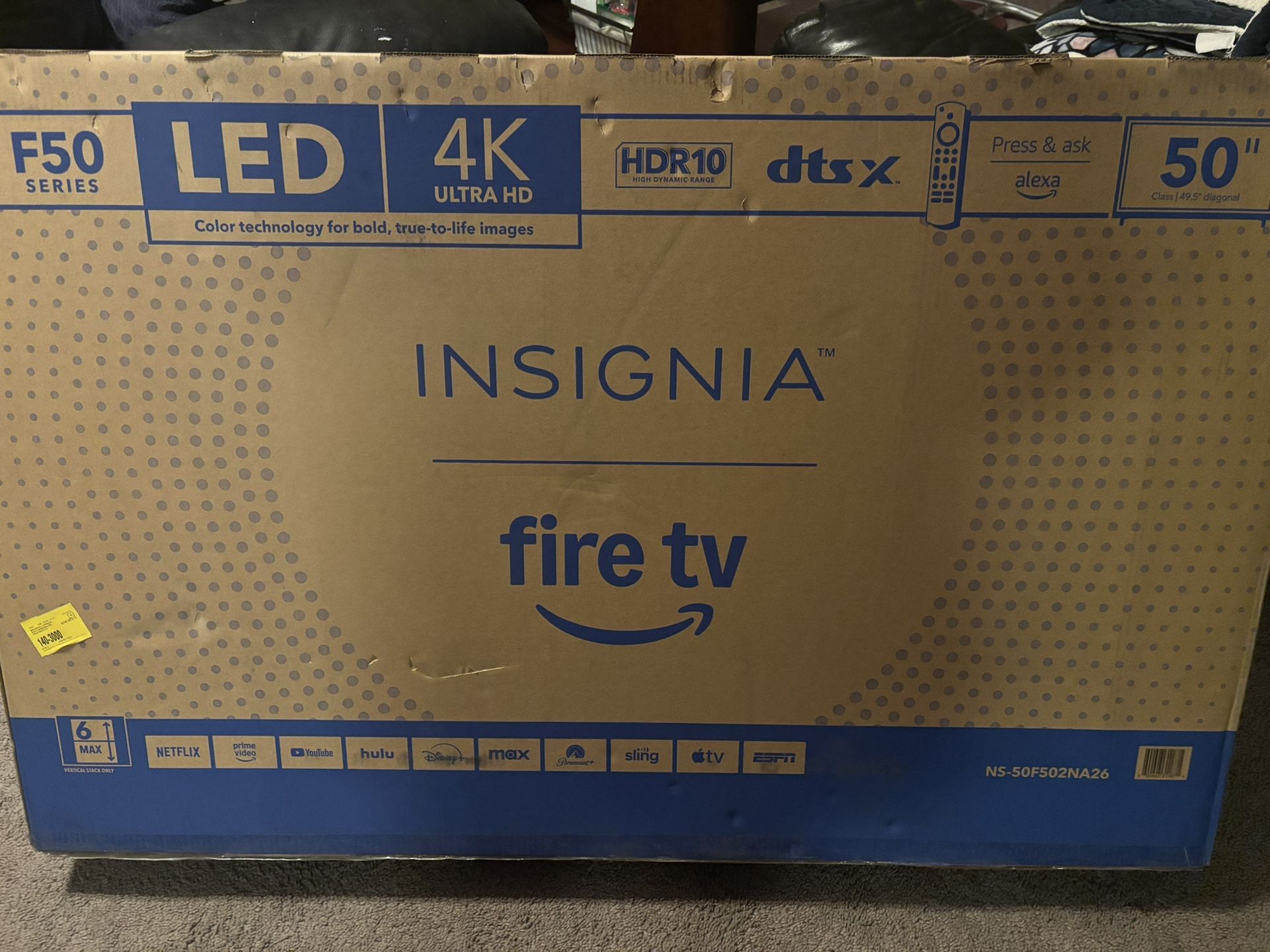 50” Insignia F50 Series 4k Fire Smart Tv