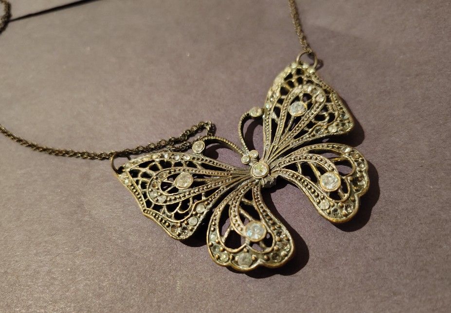 Large Butterfly Pendant Necklace