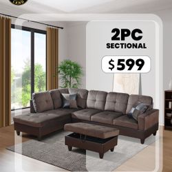 ✨brand New Sectional With Ottoman For Sale 🚚