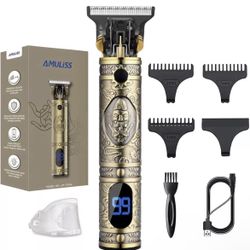 AMULISS Professional Mens Hair Clippers Zero Gapped Cordless Hair Trimmer  