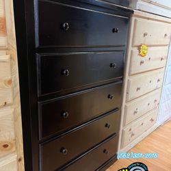 Black 2 Knob Dresser Chest Cómoda Nueva Drawer New 