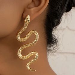 Snake Party Earrings 14K Plated