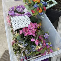 Various Artificial Flowers Lot Good Condition 