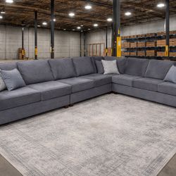🌟🌟FREE DELIVERY NO DEPOSIT extremely Large Family Size Dark Gray L Shaped Sectional Couch
