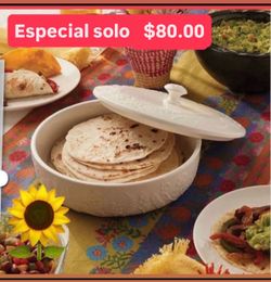 Tortillero de Cerámica Manten tortillas Calientes Con Elegancia $80.00 Especial Princess House Ventas Finales