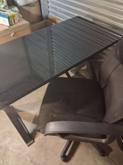 Glass Desk with chair