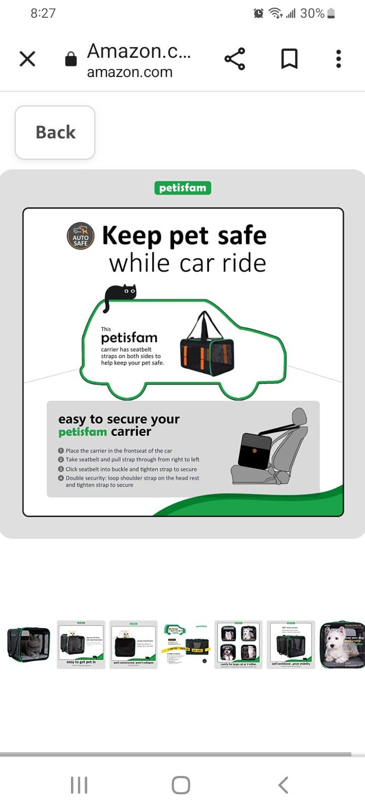 Petisfam..dog/cat Carrier
