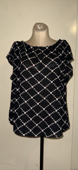 Women’s like New Bow Print Pleated LC Lauren Conrad Blouse(size XL)